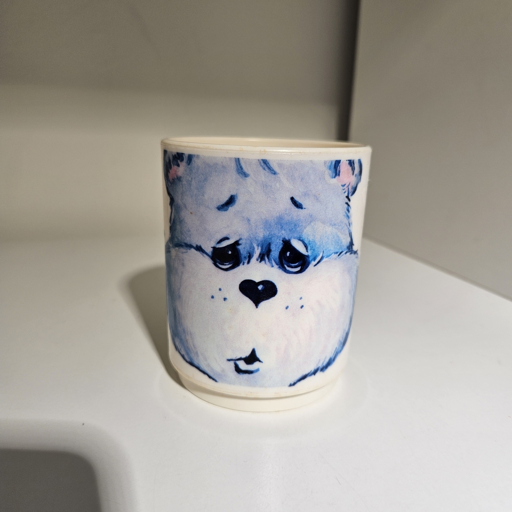 Grumpy Bear Mug Carebears Plastic Vintage